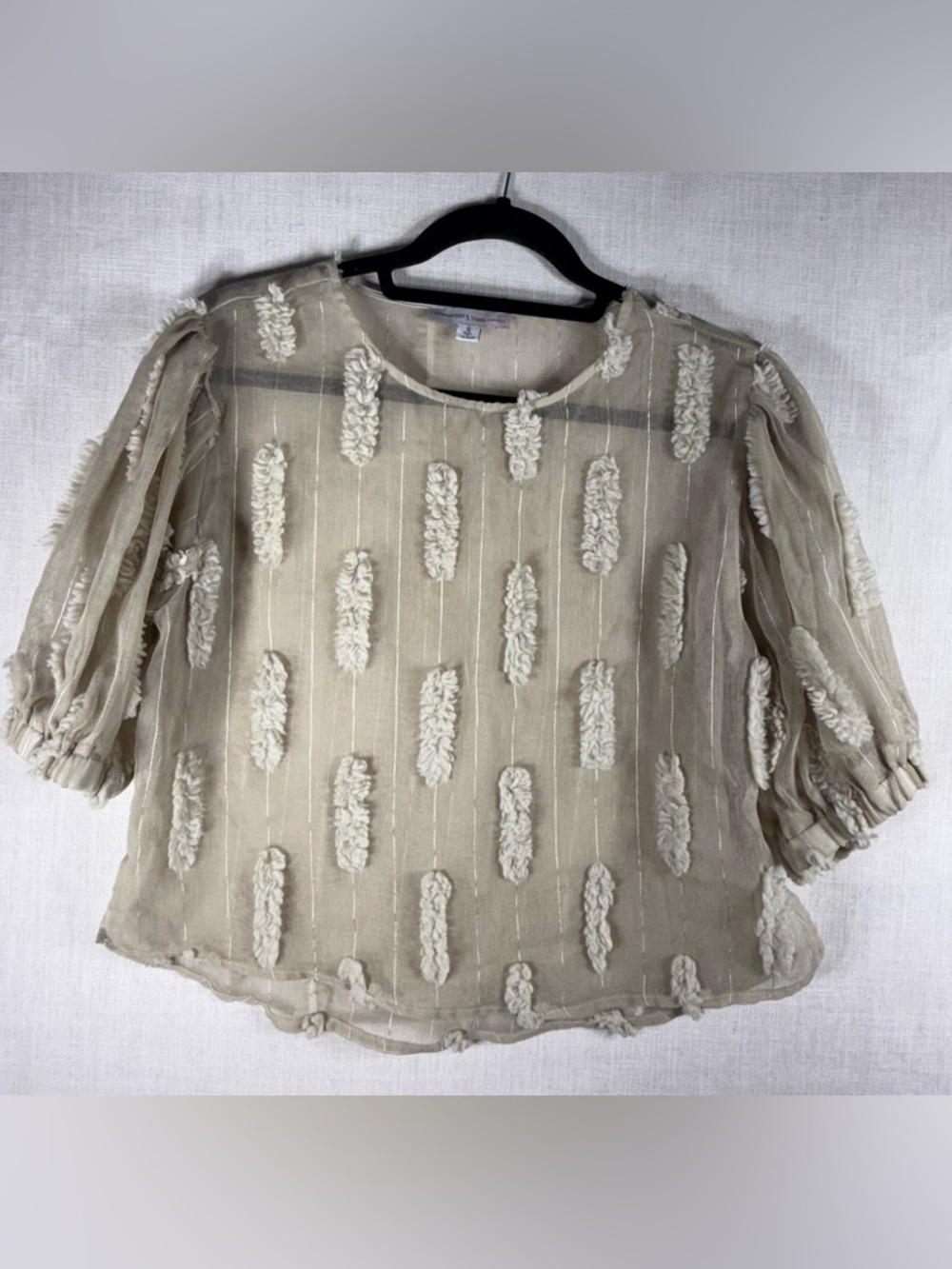 Textured Cream Puff-Sleeve Women's Blouse balloon sleeves